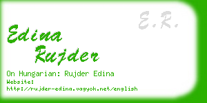 edina rujder business card